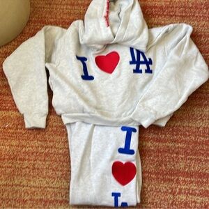 Madhappy L.A Dodgers Gray Hoodie and Sweatpants SET